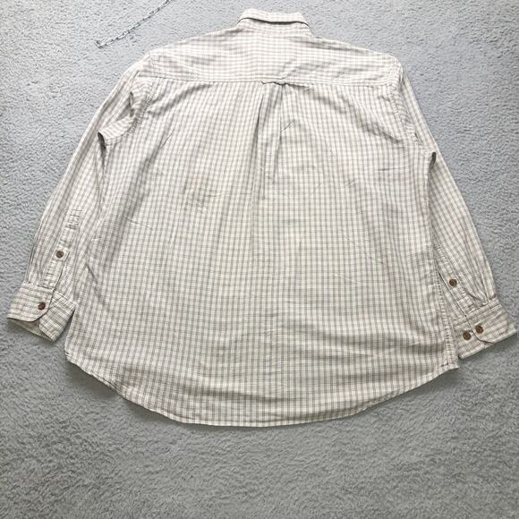 Vintage Woolrich John Rich & Bros Button Down Shirt Mens 2XL Gingham Check Tan - Picture 4 of 9